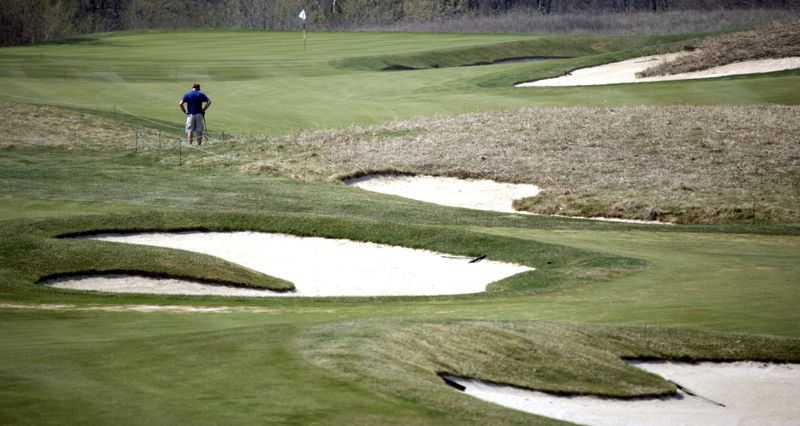The 11th hole at The Orchards Golf Club in Washington Township.