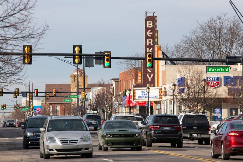 Downtown Berkley can be seen from the parking lot of Chemistry Salon Tuesday, Jan. 7, 2020. Hair salons are booming in southeast Oakland County; Chemistry Salon has been open for 10 months in a revamped mechanic's shop.