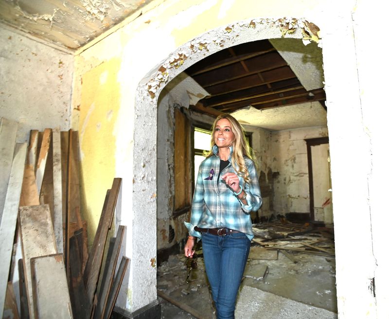 Immediately after the press conference, HGTV "Rehab Addict" star Nicole Curtis enters her house at 451 E. Grand Blvd. in Detroit, Saturday afternoon, May 29, 2021.