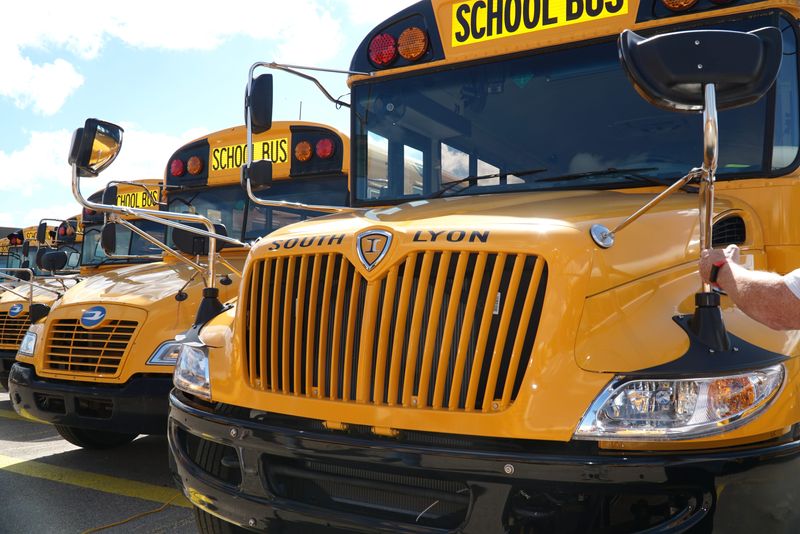 South Lyon School District buses.