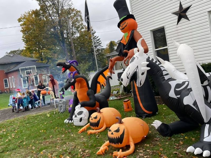 Self-inflating yard decor was favored by trick-or-treat goers in 2022.