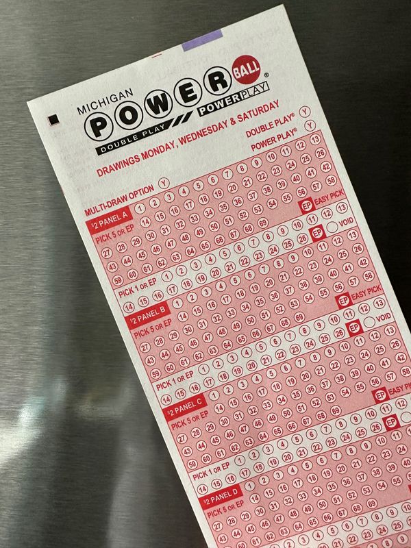 Michigan Lottery Powerball bet slip