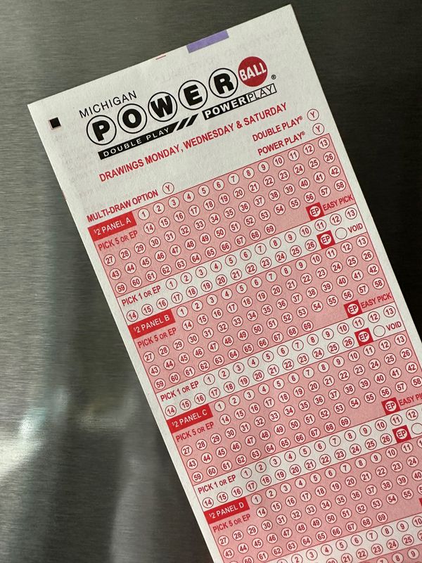 Michigan Lottery Powerball bet slip