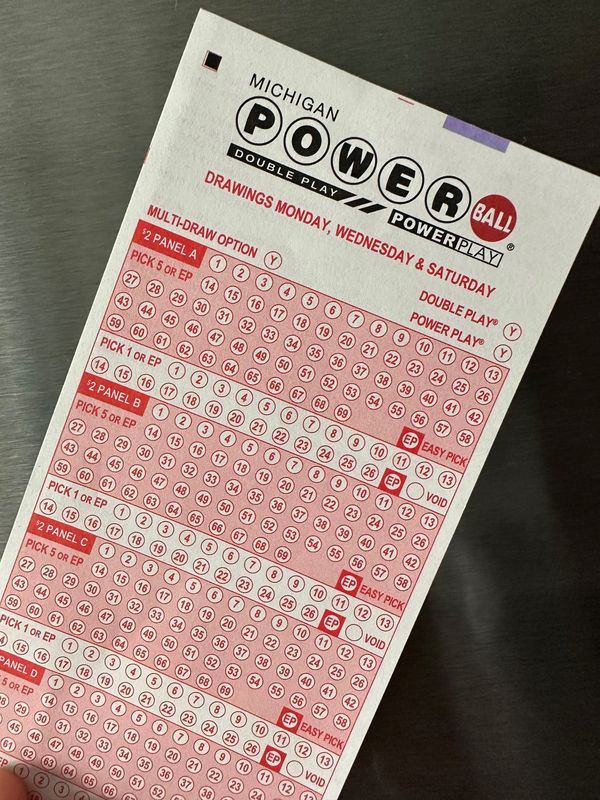 Michigan Lottery Powerball bet slip