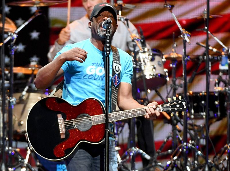 Frontman Darius Rucker of Hootie & the Blowfish performs during a stop of the Group Therapy Tour at T-Mobile Arena on June 22, 2019 in Las Vegas, Nevada. (Ethan Miller/Getty Images/TNS)