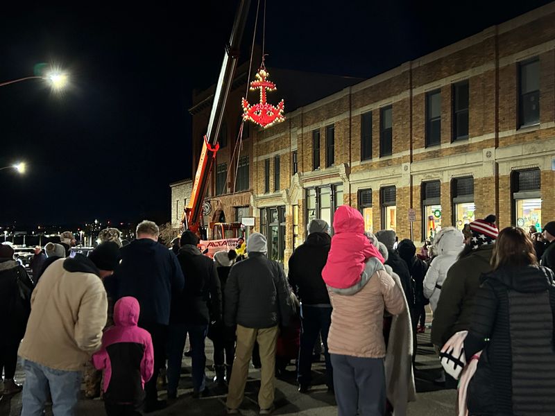 Instead of dropping a ball, Sault Ste. Marie drops a four-foot metal anchor adorned with lights to celebrate the New Year.
