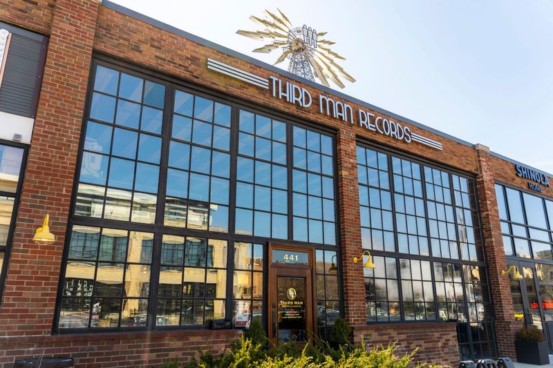 The facade at Third Man Records in Detroit's Midtown area on March 29, 2022.