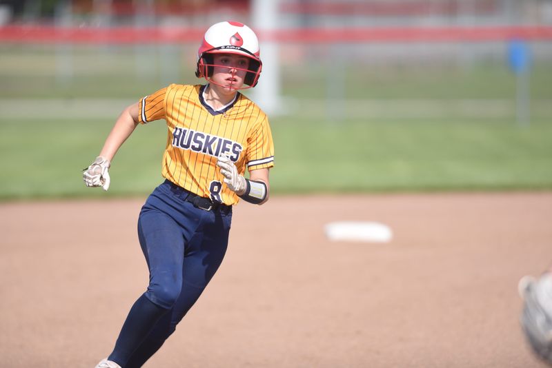 Port Huron Northern's Abriana Belanger runs to third base during a game last season.