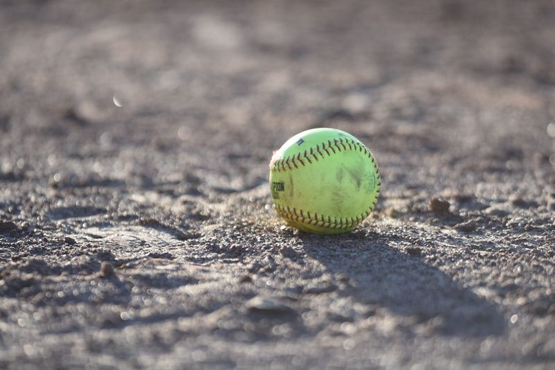 A softball sits in the infield at Memorial Stadium in Port Huron on Wednesday, May 29, 2024.