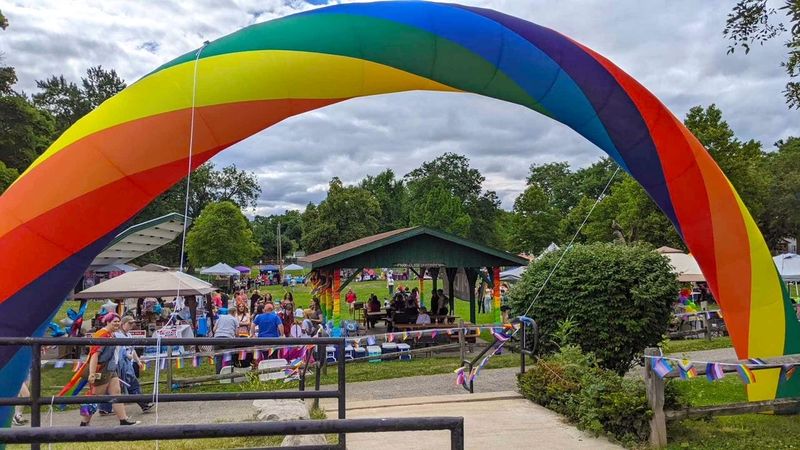 A rainbow arch at St. Mary's Park in Monroe welcomed guests to Monroe County Pride 2024. This year's Monroe County Pride is June 28. Milan's Pride Parade is June 7.