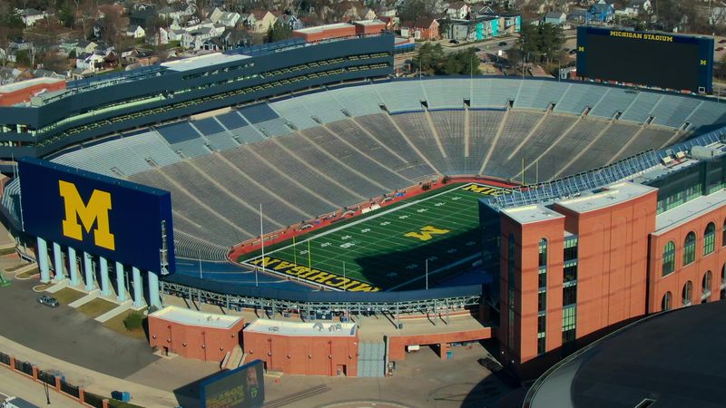 Michigan Stadium, aka The Big House, is seen in this production still from the Netflix documentary Untold: Sign Stealer.
