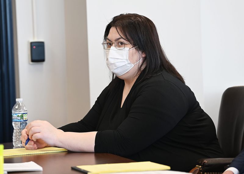 Defendant Svetlana Kuryanova in Hamtramck district court for allegedly sexually abusing two teenage boys who were in custody at the Juvenile Detention Facility when she was an employee and guard there on September 3, 2024, in Hamtramck, MI. (Clarence Tabb, Jr., The Detroit News)
