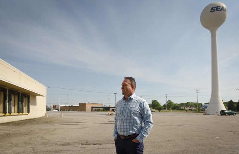 Developer Pat Gillespie of the Gillespie Group poses outside the former Sears store adjacent to the Frandor Shopping Center on Wednesday, June 2, 2021.