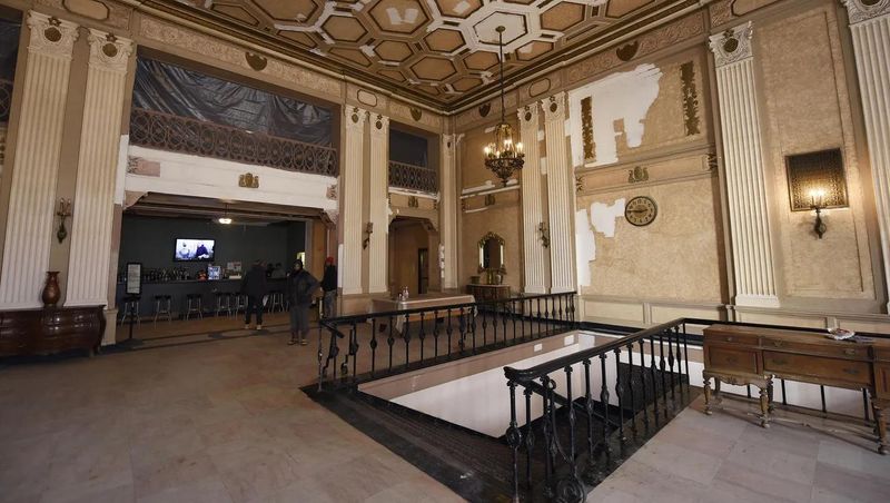 The Leland Hotel on Bagley Street in downtown Detroit, pictured in 2018, was once of Detroit's luxury hotels. The city of Detroit is now suing the owner's estate because of deteriorating conditions.