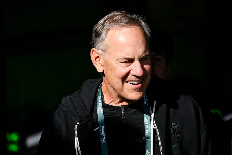 Former Michigan State coach Mark Dantonio looks on before the game against Indiana on Saturday, Nov. 2, 2024, at Spartan Stadium in East Lansing.