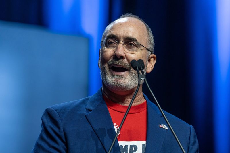 UAW Shawn Fain speaks during a Michigan Democratic Party election night event in a Nov. 5, 2024 file photo. On Thursday, May 21, Fain and other UAW leaders laid out the union's demands for upcoming trade talks between the United States, Canada and Mexico.