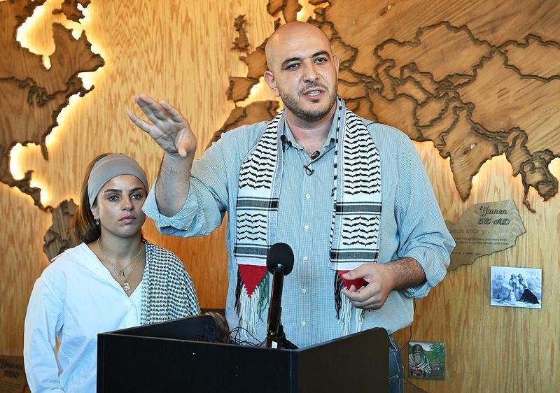 Abbas Alawieh, a Democrat from Dearborn running for a state Senate seat, said a man threw a brick at the wall of his campaign office in Dearborn Heights. Video showed the man cursing at Alawieh after he confronted him about the attempted vandalism.