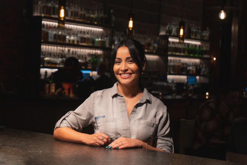Adriana Jimenez, a Mexico City native, celebrates the success of her new restaurant Vecino, a modern Mexican restaurant with Mexico City influences located in Midtown Detroit, Wednesday, Nov. 27th, 2024.