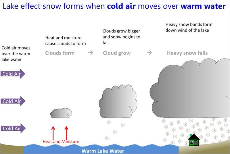 A look at how lake effect snow forms and falls.