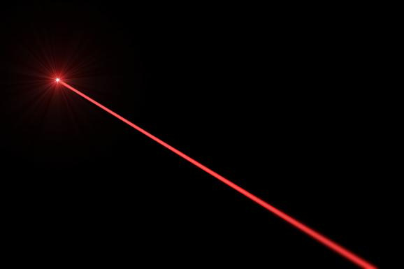 A red laser beam.