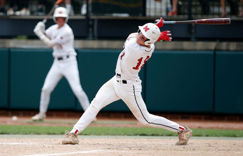 Orchard Lake St. Mary's Ike Irish bats against New Boston Huron on Friday, June 18, 2021, at McLane Stadium in East Lansing.