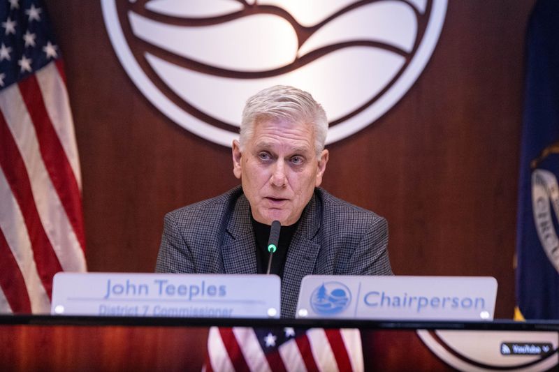 Ottawa County Board Chair John Teeples addresses the board during a meeting Jan. 7.