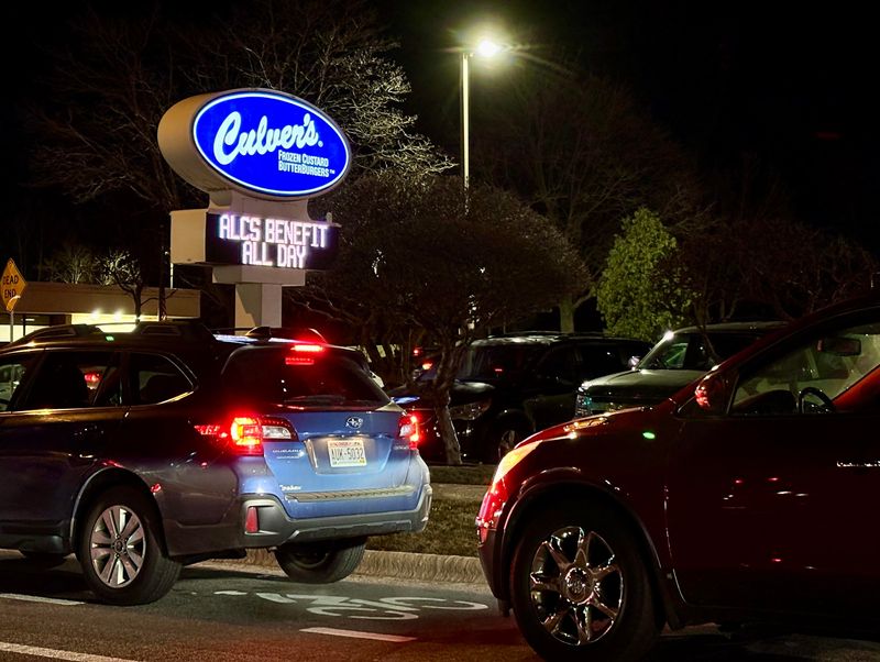 The drive-through line at the Culver's on Cottage Grove Road in Madison stretched down the street for hours on January 7, 2025. Eighty Culver's stores around the state donated a portion of their proceeds Monday to the victims and families of the December shooting at Abundant Life Christian School in Madison.