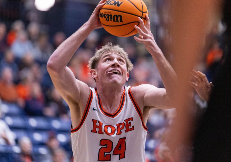 Hope's Parker Hovey had a double-double in a loss to Elmhurst on Wednesday, Nov. 12.