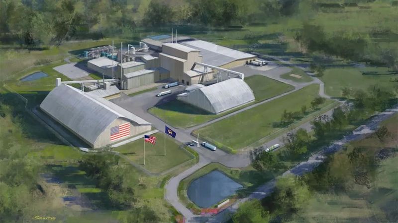 A Michigan Potash & Salt Co. rendering shows what their proposed potash and salt mine facilities in Osceola's Evart Township would look like upon completion.