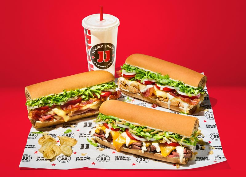 Jimmy John's adds three new toasted sandwiches to its menu on March 4: Chicken Bacon Ranch, Roast Beef & Cheddar, and Ultimate Italian (prices start at $8.59 and vary by location).