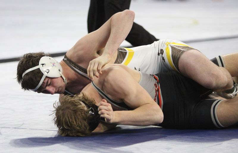 Gavin Drenten of Zeeland East was third in Division 2 at 150 pounds in the MHSAA individual wrestling finals Saturday, March 1, 2025 at Ford Field.