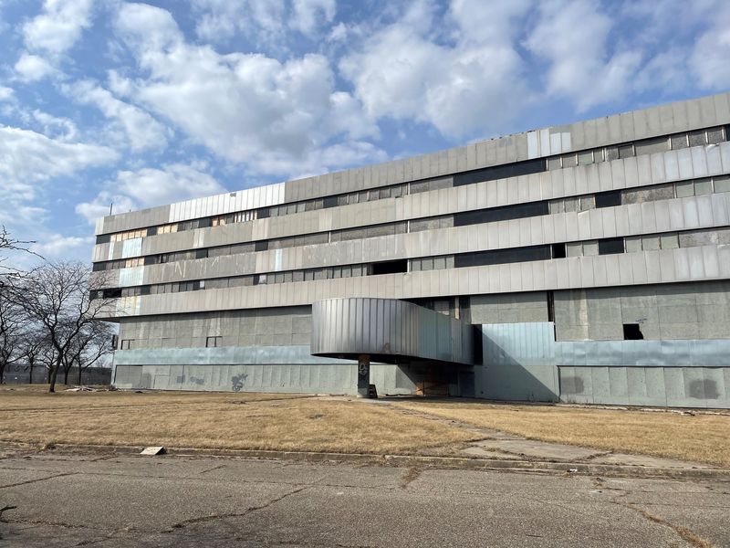 The long-abandoned Southwest Detroit Hospital on March 12, 2025.