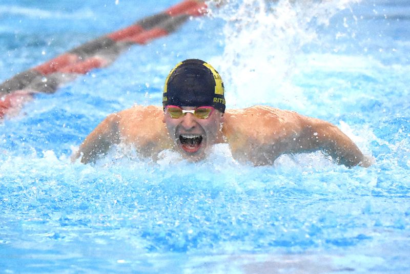Hartland's Sebastian Ritsema had 10th- and 11th-place finishes in the state swimming meet.