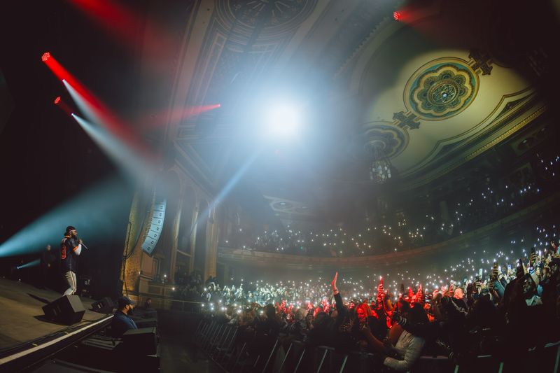 A concert crowd at Masonic Temple Theatre in Detroit.