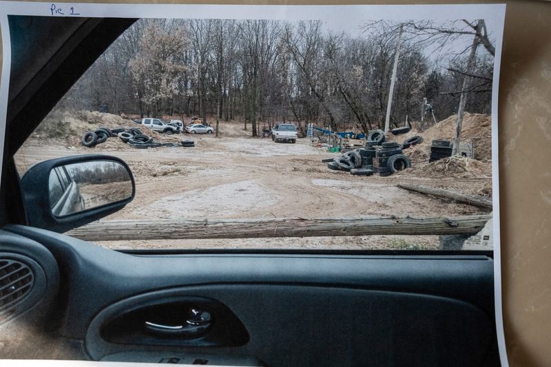 A photo from Lois LaRoe, of Ionia, shows the property of her neighbor MDOC corrections officer Casey Wagner. Neighbors have complained of constant gunshots and explosions going off for several months at the property, as seen on Friday, Dec. 13, 2024.