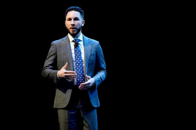 Mayor Abdullah Hammoud of Dearborn gives his state of the city address to residents at the Ford Community & Performing Arts Center in Dearborn on Tuesday, April 15, 2025.