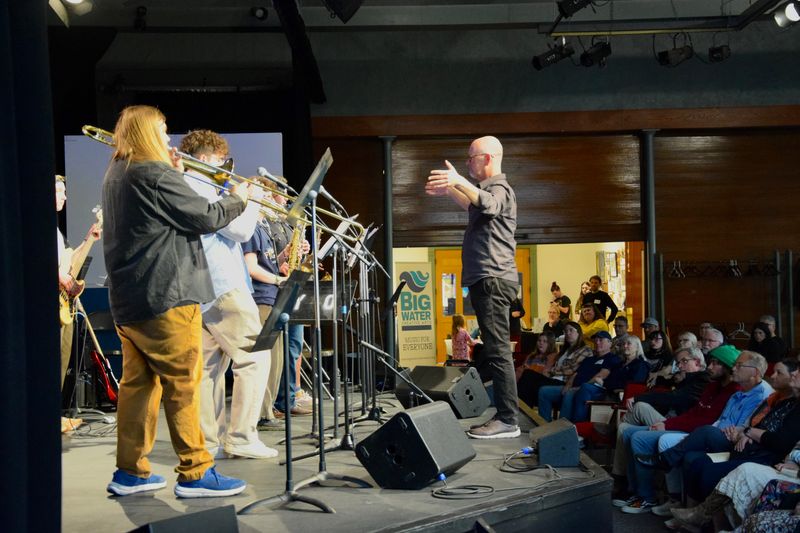 The Petoskey Jazz Combo performs during the Big Water Creative Arts Student Showcase on April 23, 2025 at the Crooked Tree Arts Center.