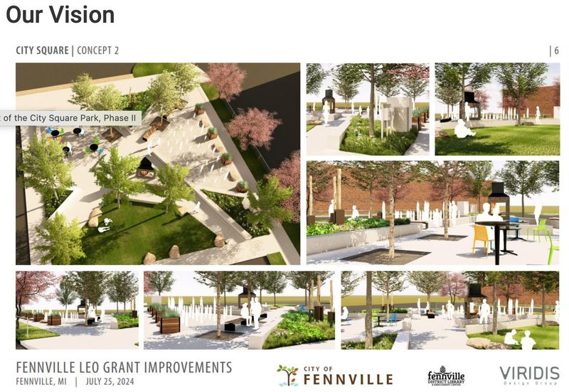 Renderings of City Square Park in Fennville