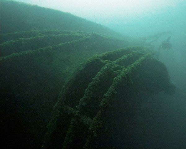 The Cedarville sunk about a mile east of the Mackinac Bridge on May 7, 1965.