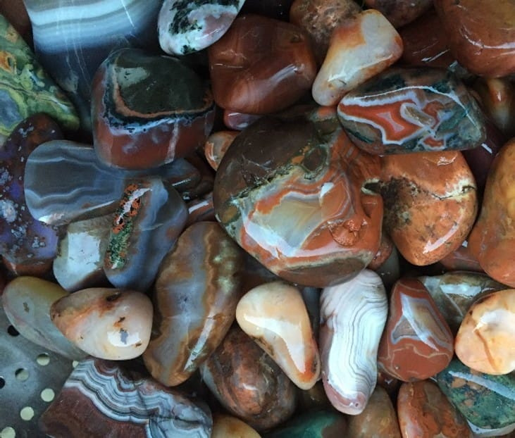 Agates fresh out of the rock tumbler