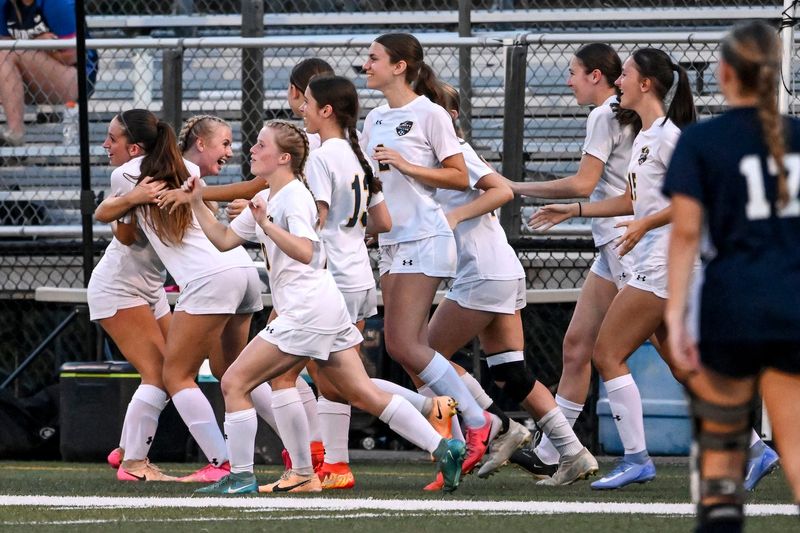 DeWitt celebrates after beating Grand Ledge 2-0 to win the CAAC Gold Cup final on Thursday, May 15, 2025, at Grand Ledge High School.