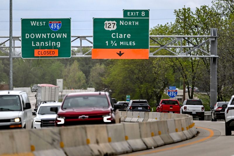Traffic moves along U.S. 127 on Thursday, May 22, 2025, in Lansing.