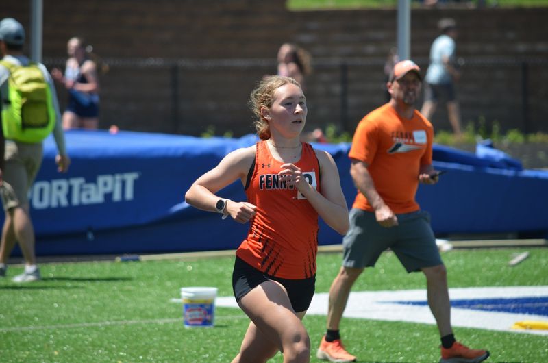 Fennville's Isabelle Sliter competes in the 1,600 meters at regionals.