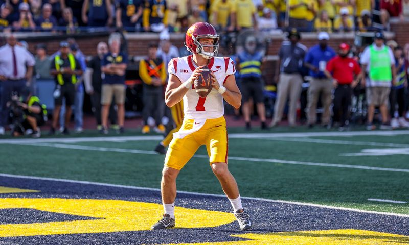 Miller Moss in his own endzone vs Michigan