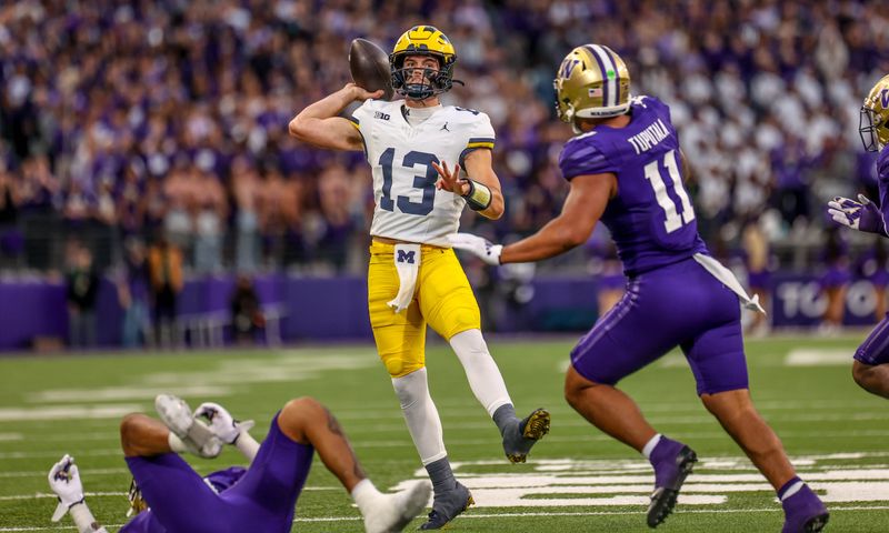 Jack Tuttle prepares to throw a TD vs Washington