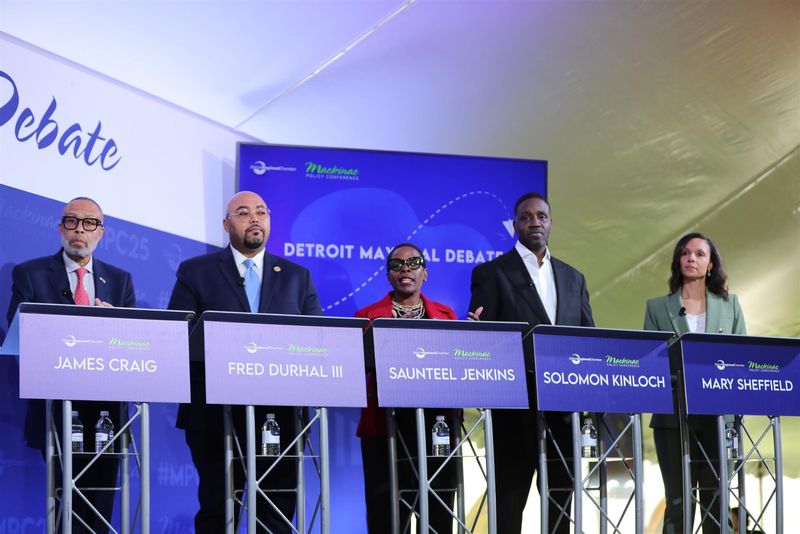 Five candidates in the 2025 Detroit mayoral election participated in a debate on May 29, 2025, at the Detroit Regional Chamber's annual Mackinac Policy Conference, held on Mackinac Island