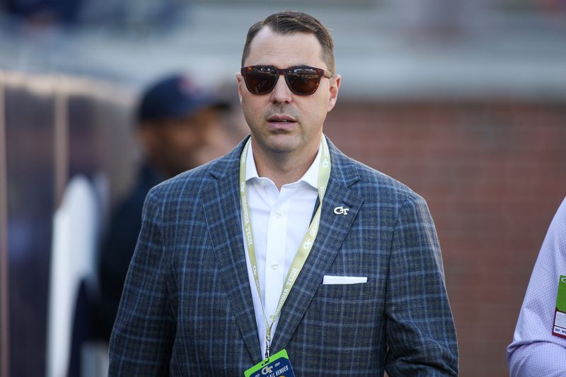 Georgia Tech Yellow Jackets athletic director J Batt on the field before a game against the Boston College Eagles at Bobby Dodd Stadium at Hyundai Field in Atlanta, Oct. 21, 2023.