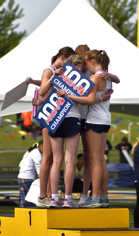 The Academy girls 4x400 and 4x800 teams won 2025 state championships in Division 4.