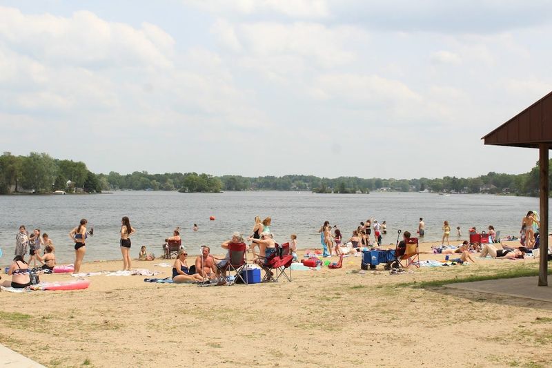 Families enjoy Thompson Lake at Scofield Park on Tuesday, June 3, 2025.