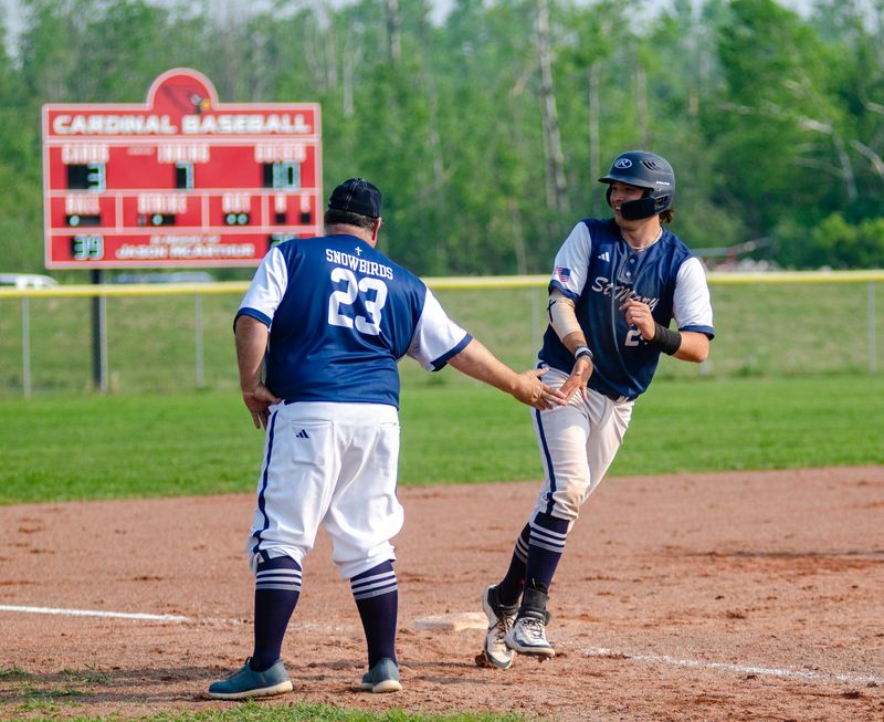 St. Mary's Logan Greenier blasted a solo home run in the sixth inning of GSM's 12-6 win over Alcona in the Division 4 regional semifinals on Wednesday, June 4.